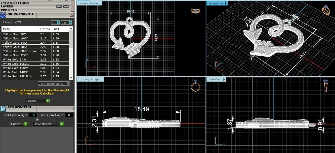 Heart Arrow Pendant 3D print model_3