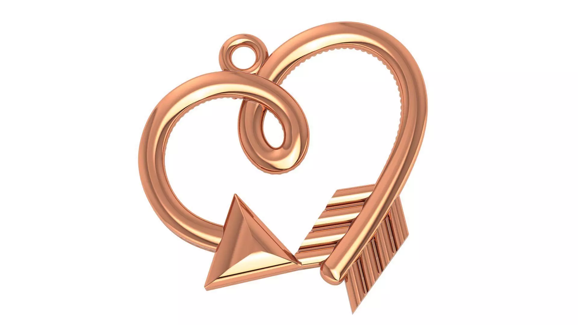 Heart Arrow Pendant 3D print model_0