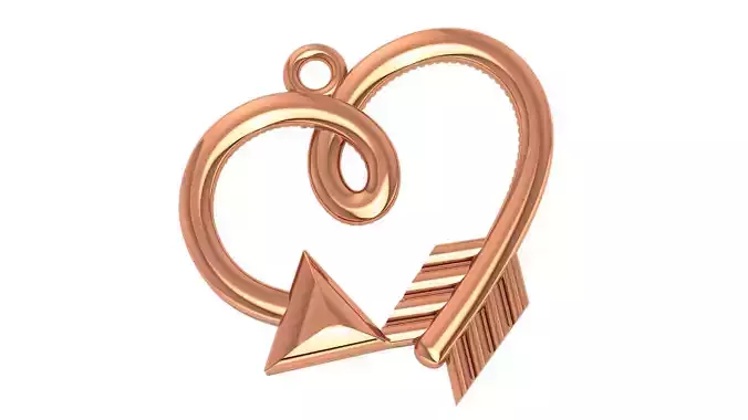 Heart Arrow Pendant 3D print model