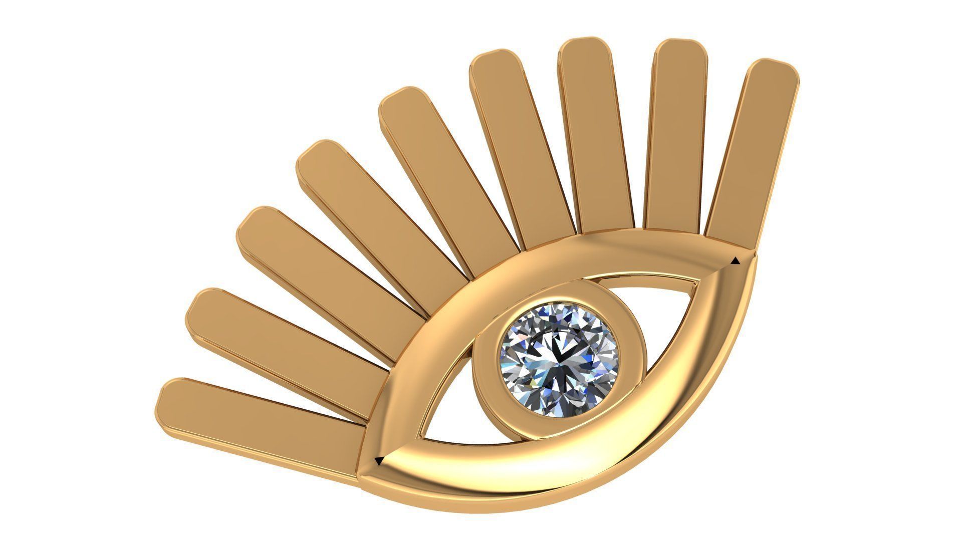 Diamond Eye Charm Pendant Necklace 3D print model_1