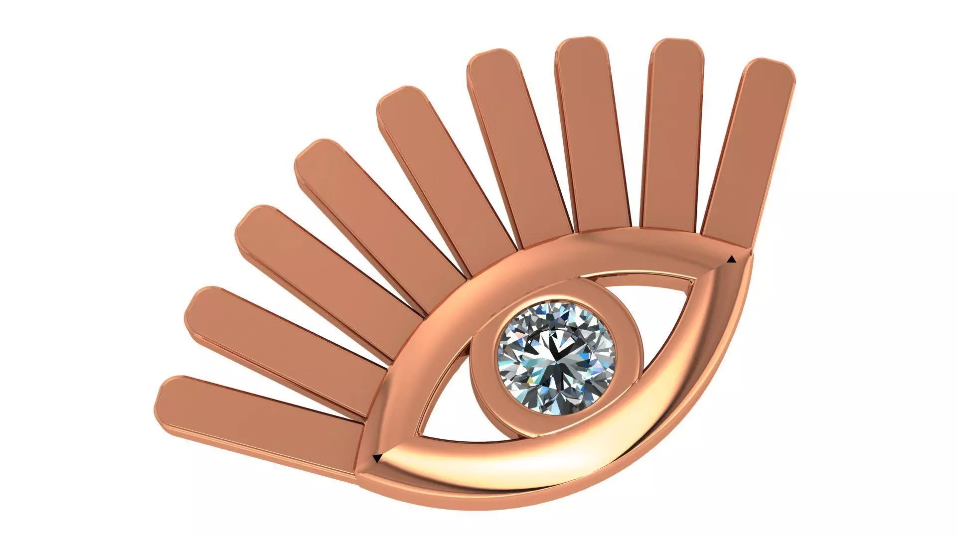 Diamond Eye Charm Pendant Necklace 3D print model_0