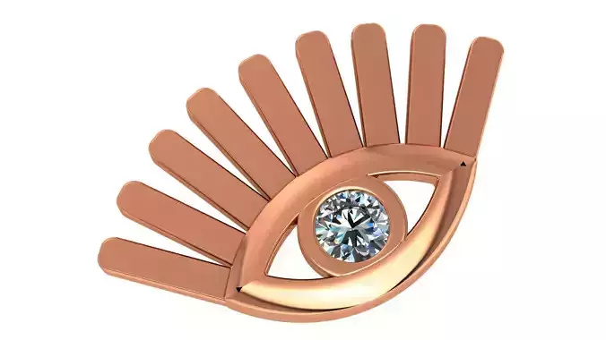 Diamond Eye Charm Pendant Necklace 3D print model Diamond Eye Charm Pendant Necklace 3D print model