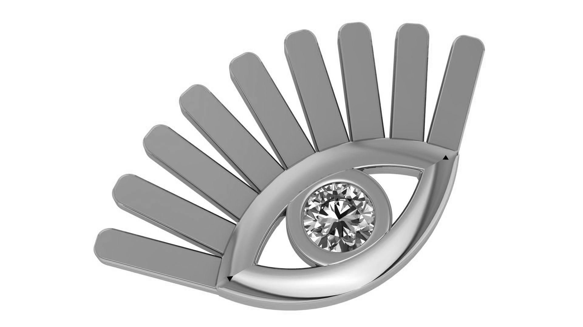 Diamond Eye Charm Pendant Necklace 3D print model_2