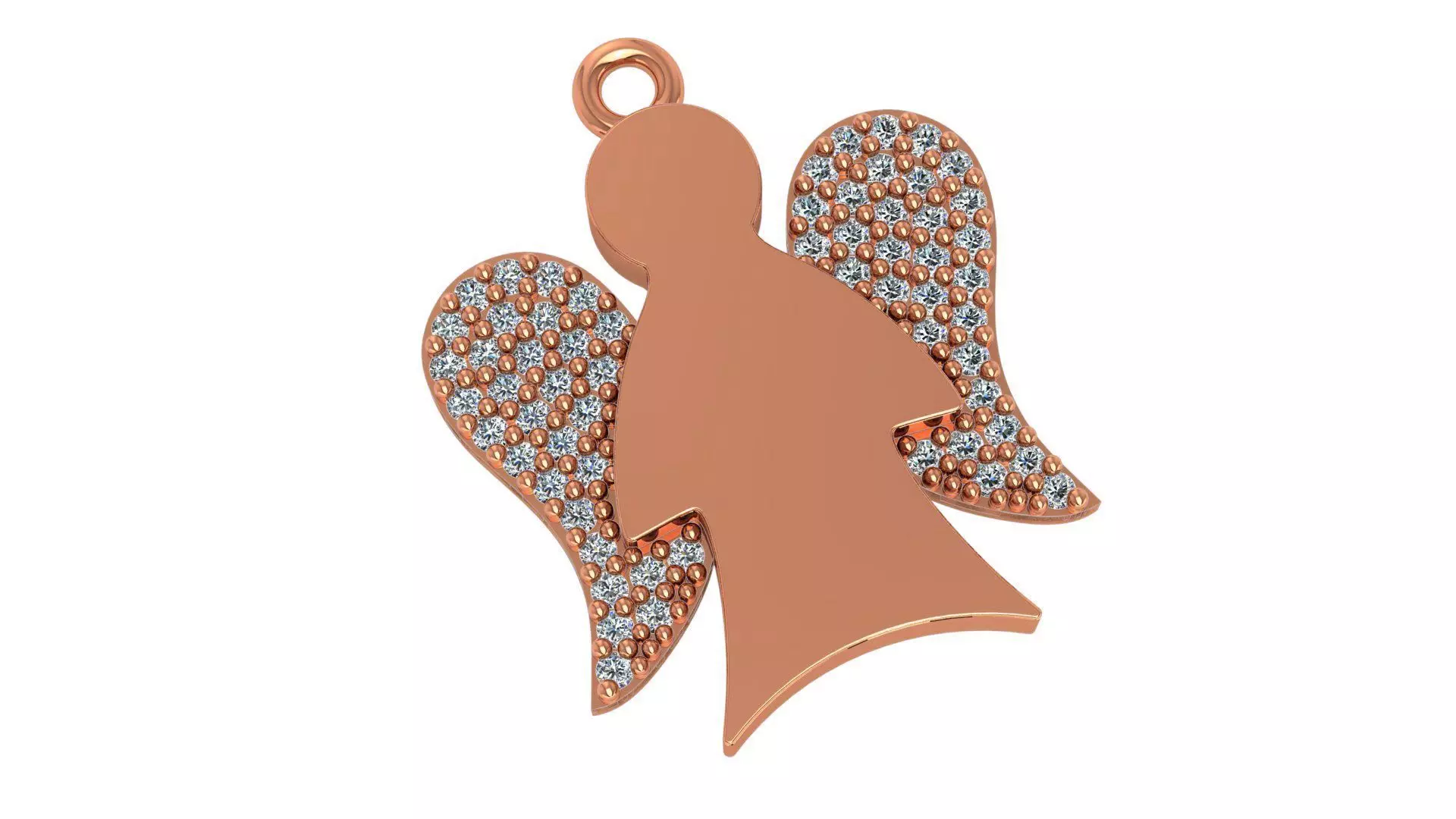 Angel with wings Necklace Charm Pendant 3D print model_0
