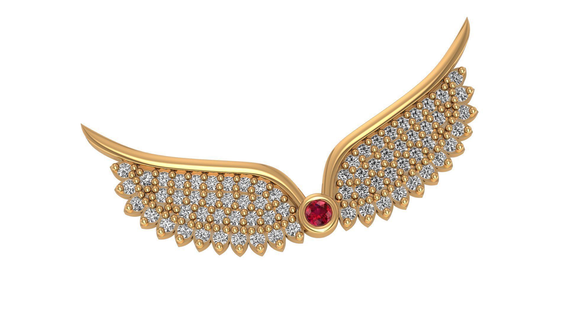 Angel Flying Wings Necklace Charm Pendant 3D print model_1