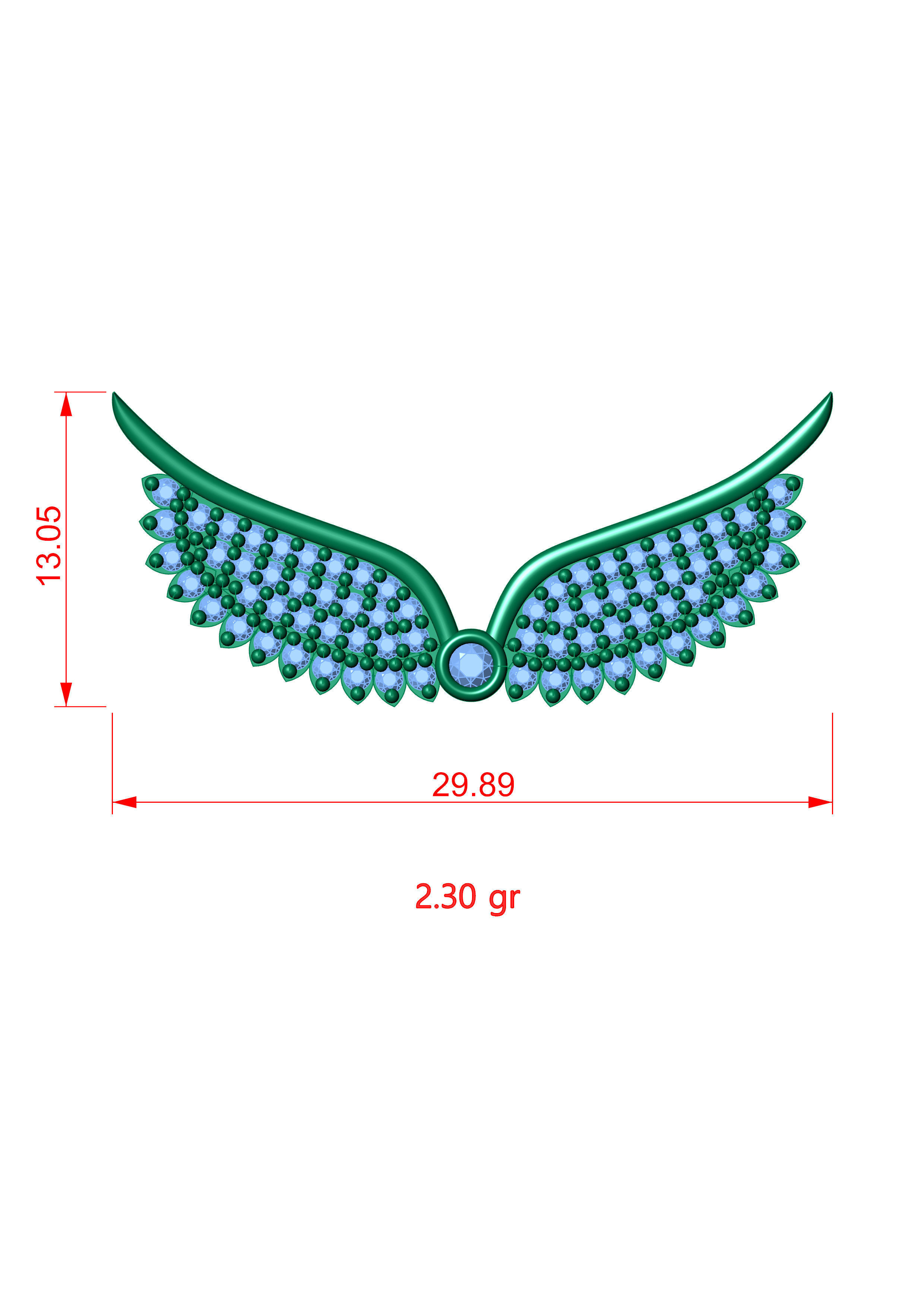 Angel Flying Wings Necklace Charm Pendant 3D print model_3