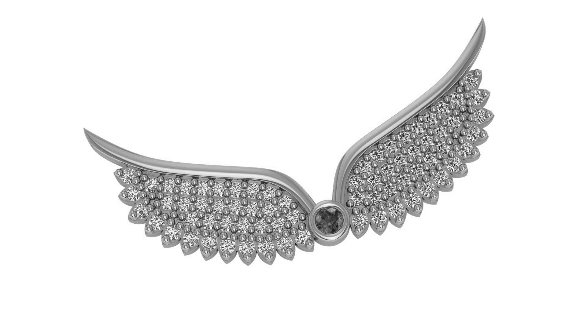 Angel Flying Wings Necklace Charm Pendant 3D print model_2