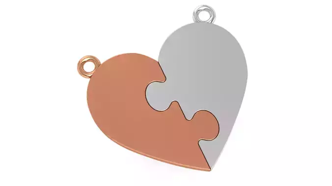 Heart Puzzle Lock Pendant 3D print model