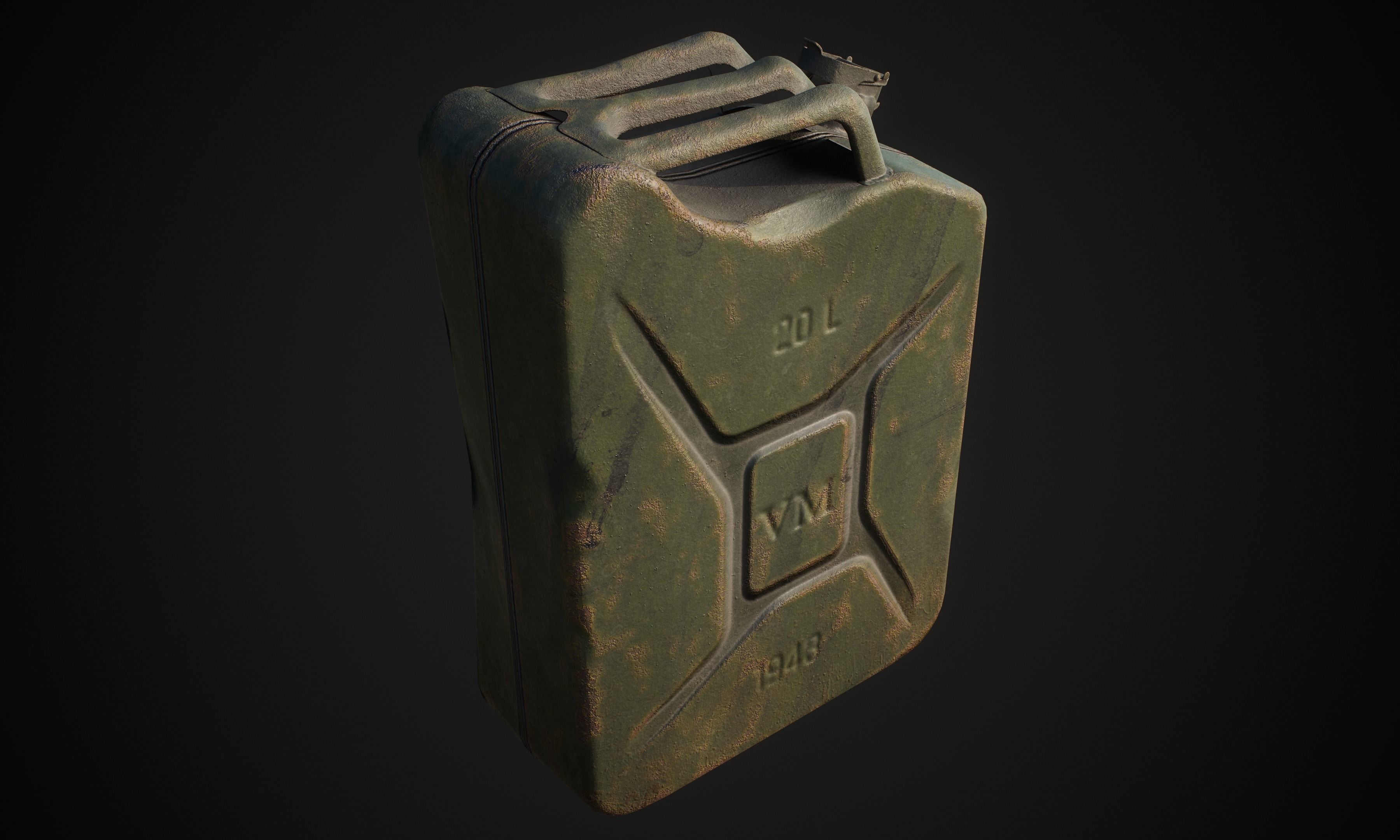 Canister Low-poly 3D model_5