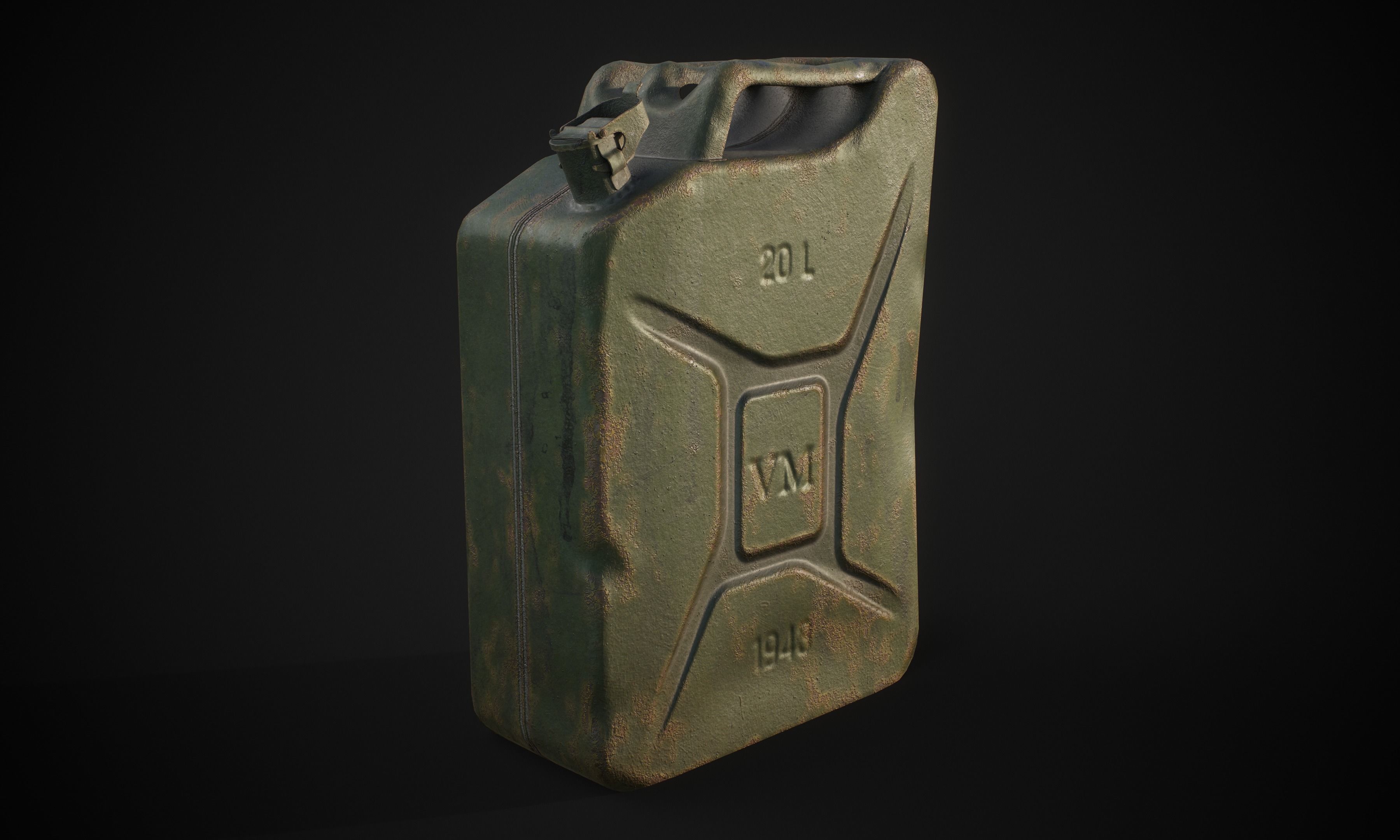 Canister Low-poly 3D model_2