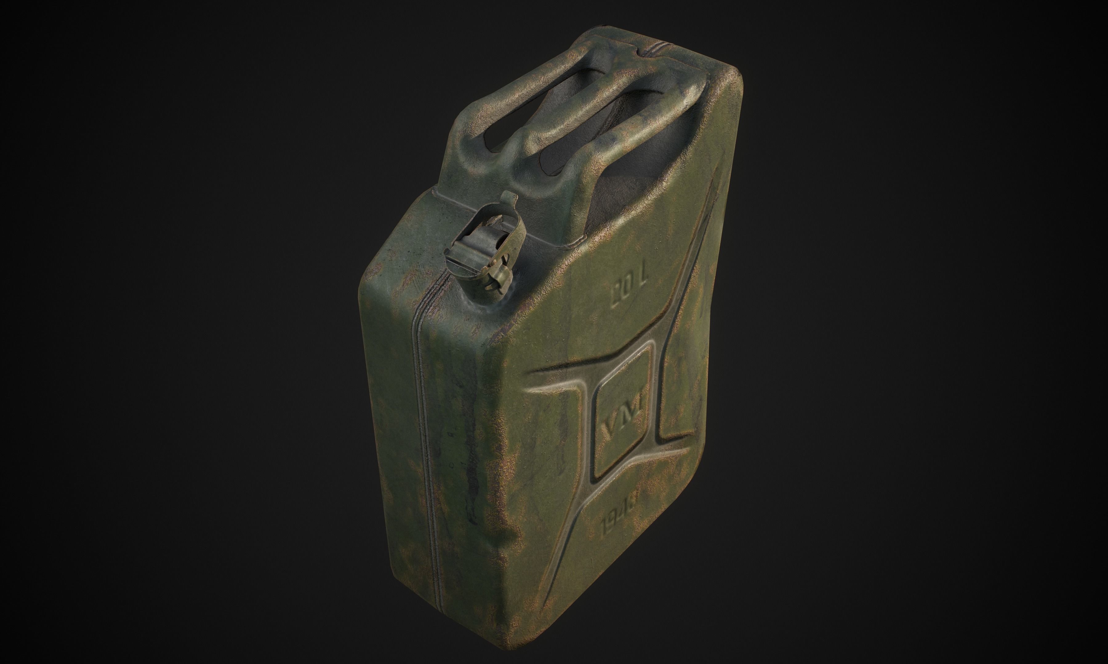 Canister Low-poly 3D model_3