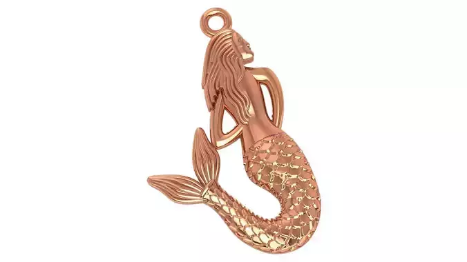  Mermaid Charm Pendant 3D print model