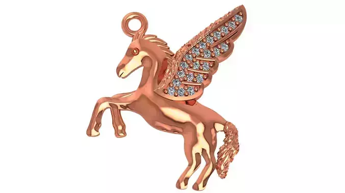 Pegasus winged horse pendant 3D print model