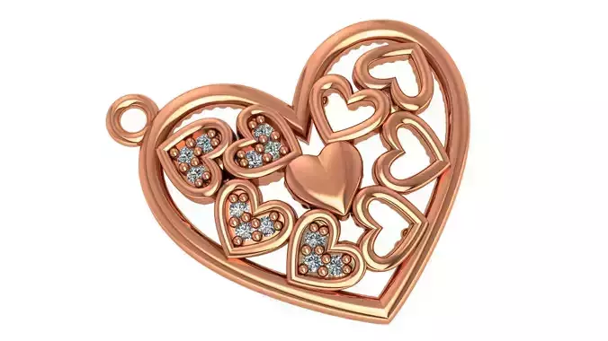 Hearts in Heart Pendant