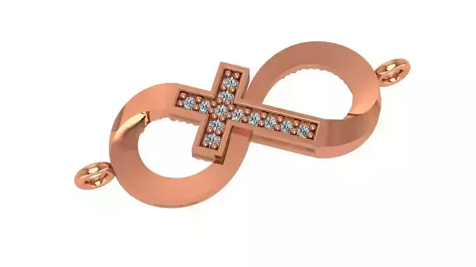 Cross With Infinity Necklace Charm Pendant 3D print model