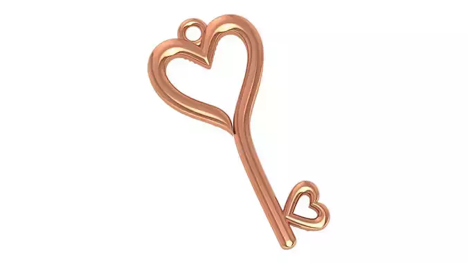 Love Lock Key Pendant 3D print model
