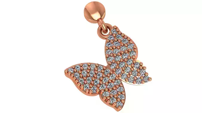 Butterfly Charm Necklace Pendant 3D print model