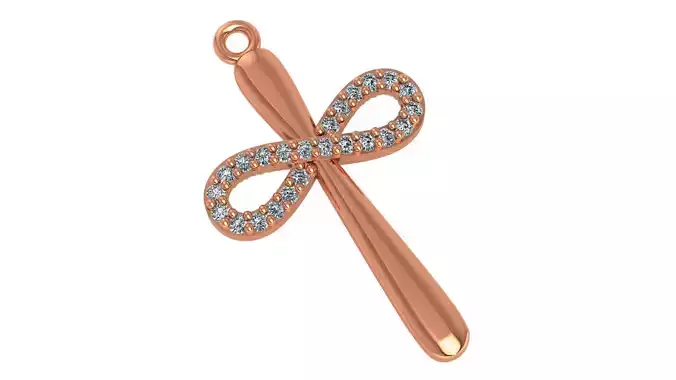 Infinity Cross Necklace Charm Pendant 3D print model