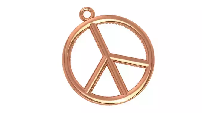 Gold Peace Charm Pendant 