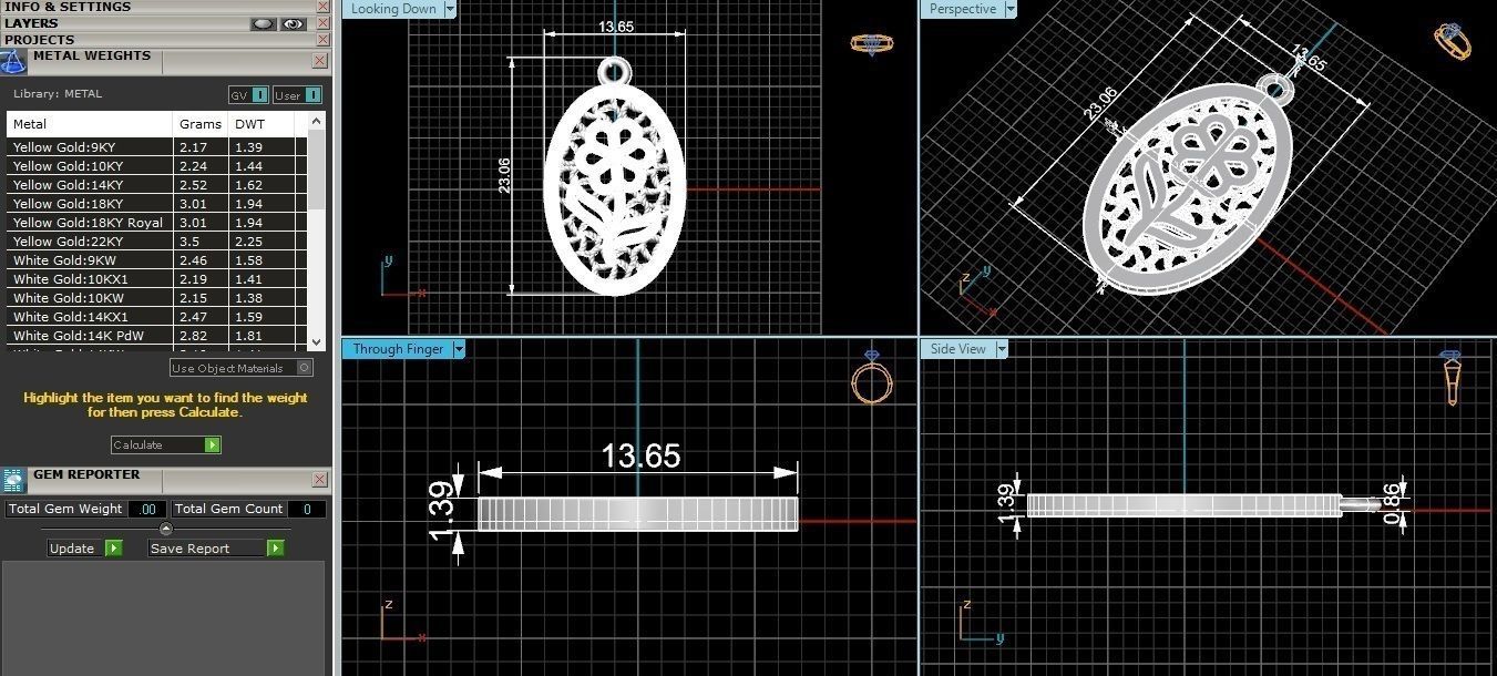 Flower Mesh Charm Pendant 3D print model_3