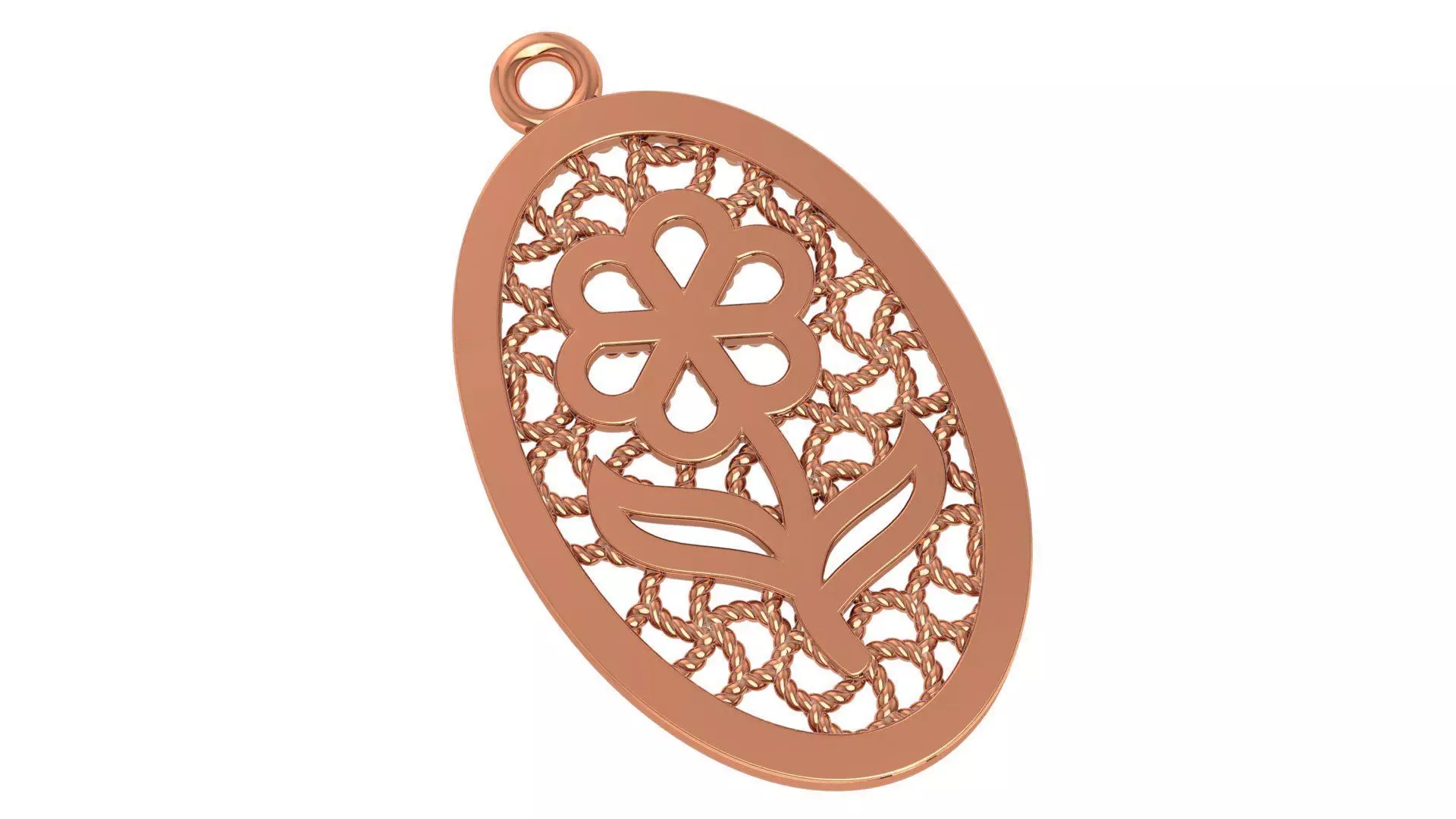 Flower Mesh Charm Pendant 3D print model_0