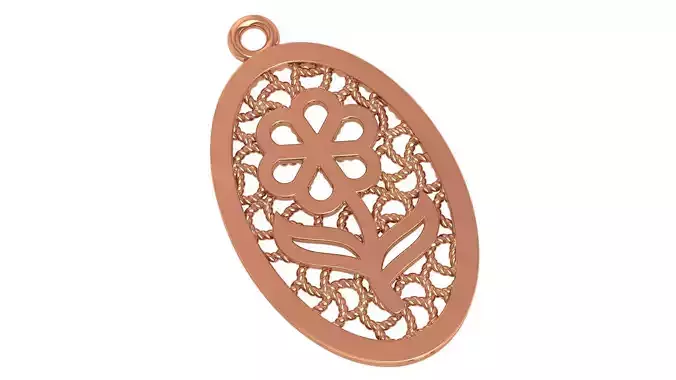 Flower Mesh Charm Pendant 3D print model