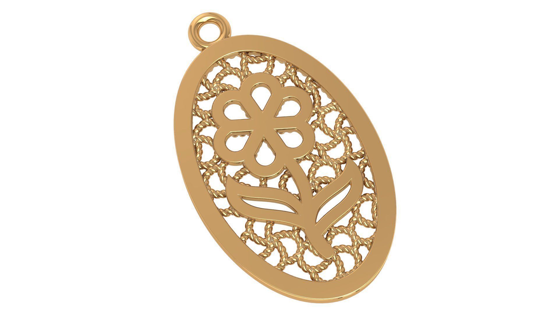 Flower Mesh Charm Pendant 3D print model_1