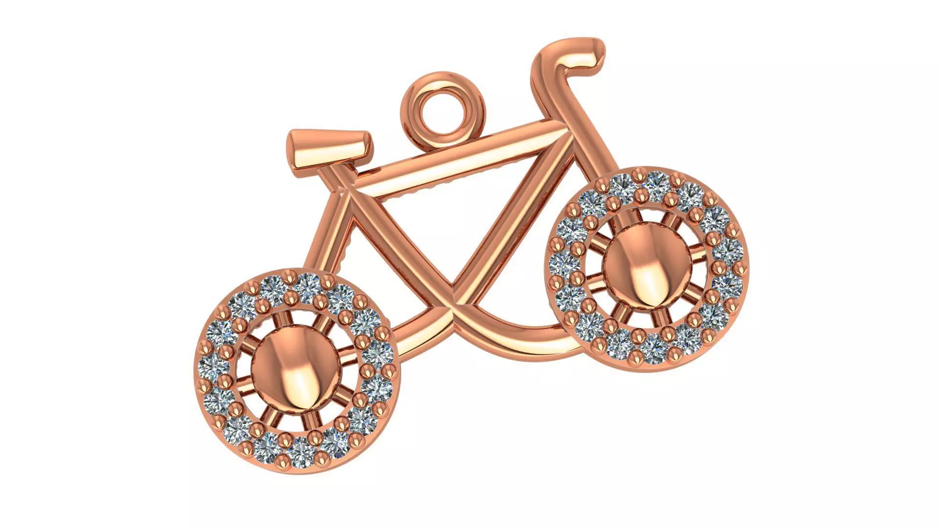 Bicycle Charm Necklace Pendant 3D print model