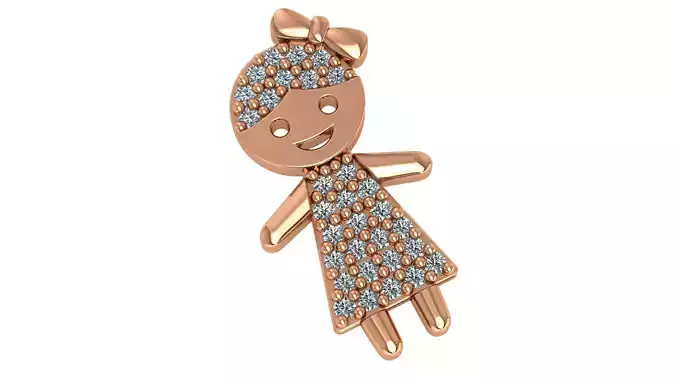 Happy Girl Charm Necklace Pendant 