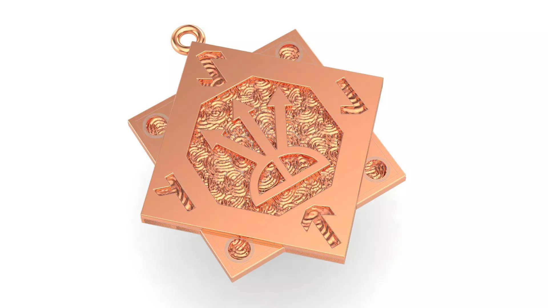 Direction Map Compass Charm Necklace Pendant 3D print model