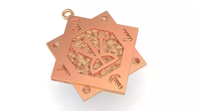 Direction Map Compass Charm Necklace Pendant 3D print model