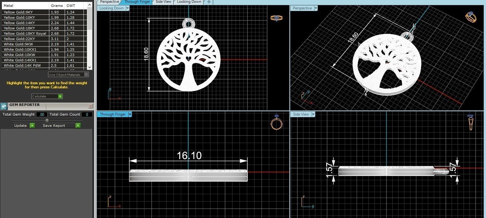 Tree of Life Charm Necklace Pendant 3D print model_3