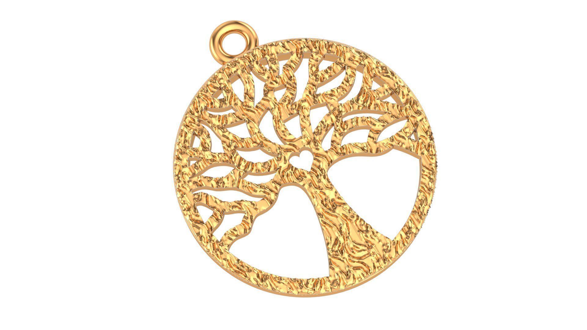 Tree of Life Charm Necklace Pendant 3D print model_1