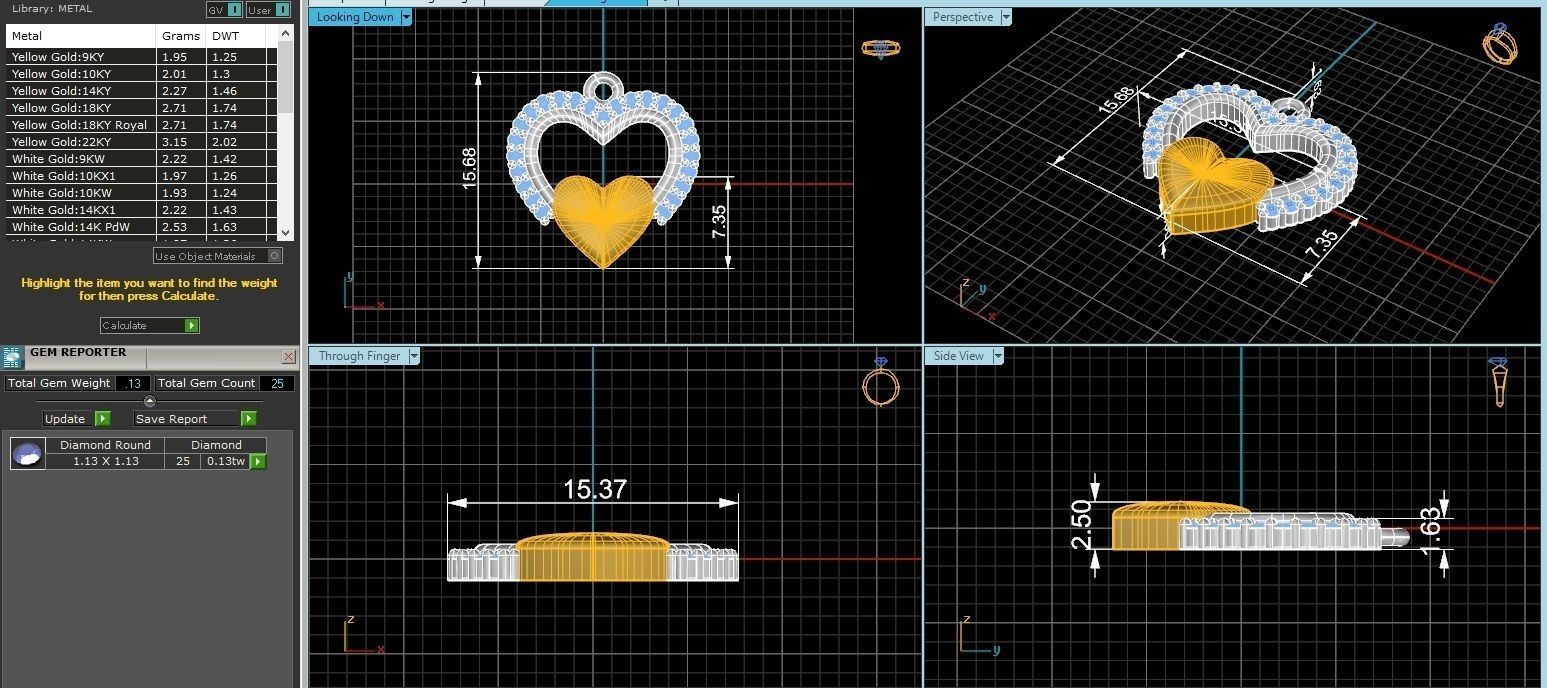 Dual Heart Pendant 3D print model_3