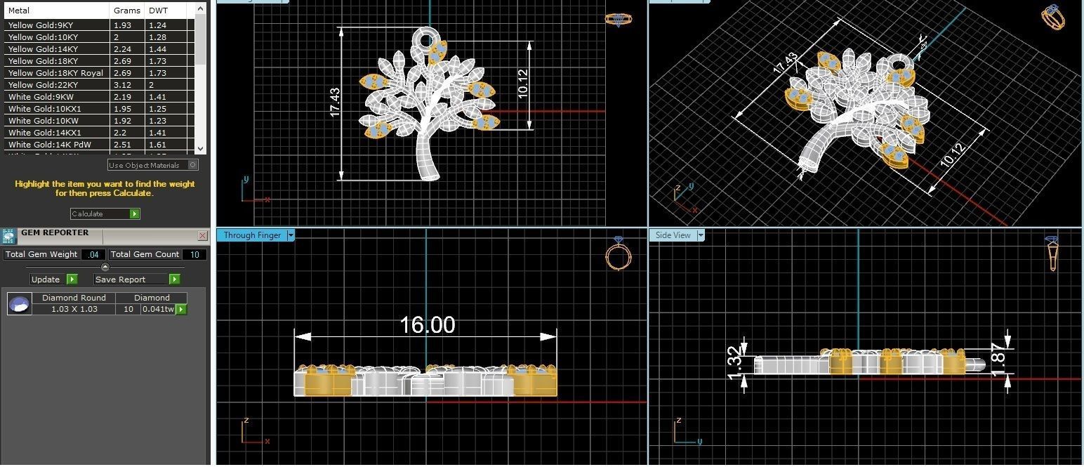 Tree Charm Necklace Pendant 3D print model_3