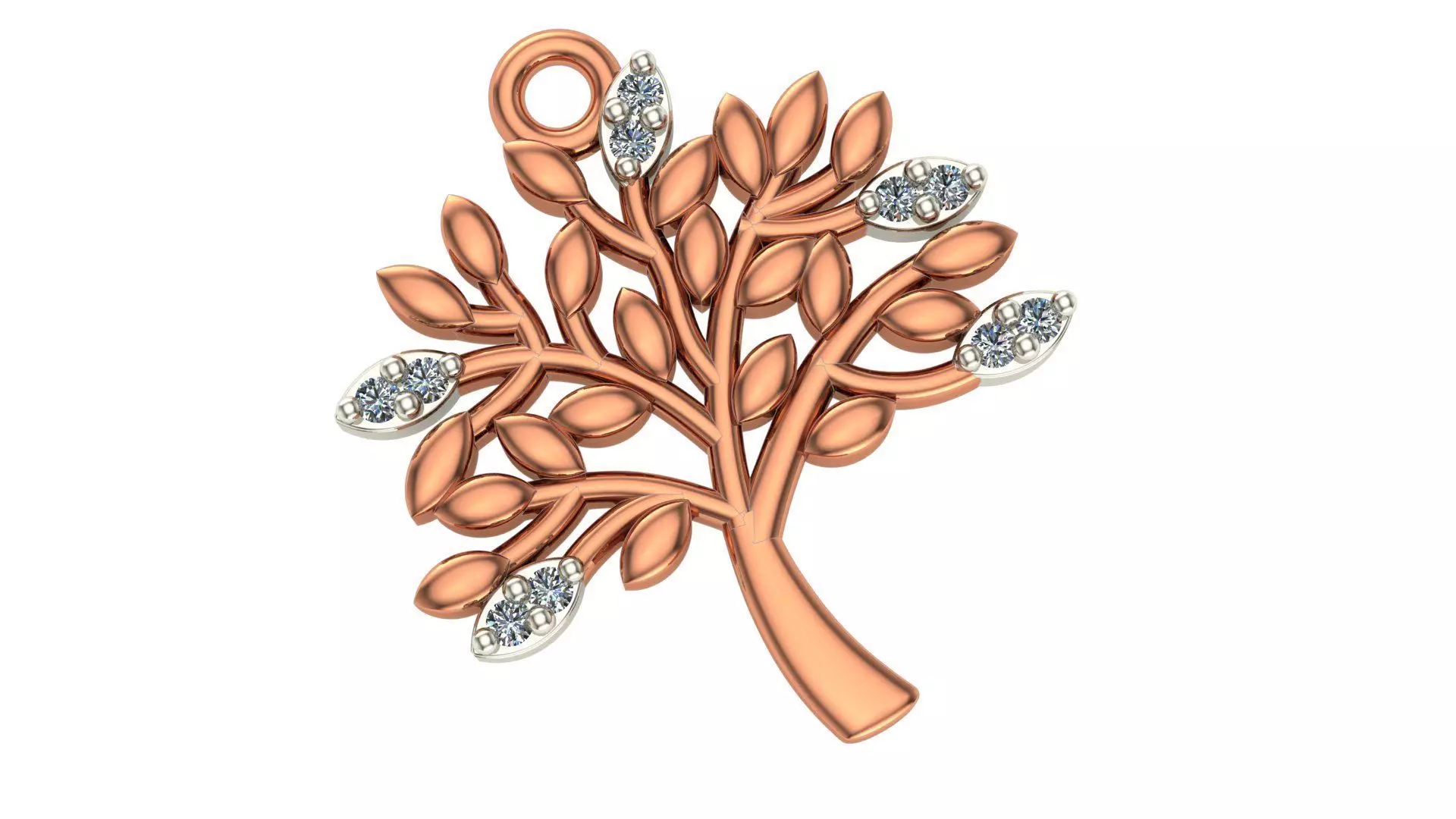 Tree Charm Necklace Pendant 3D print model_0