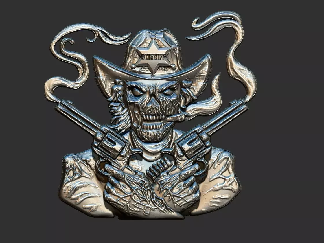 Skull Sheriff  3D print model_0