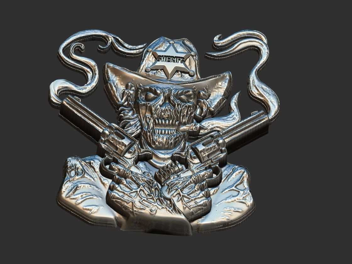 Skull Sheriff  3D print model_9