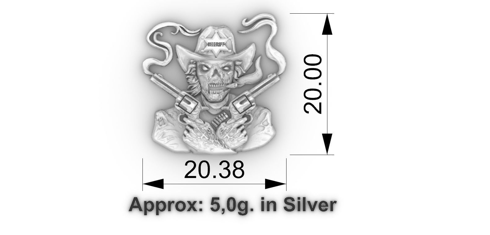 Skull Sheriff  3D print model_5