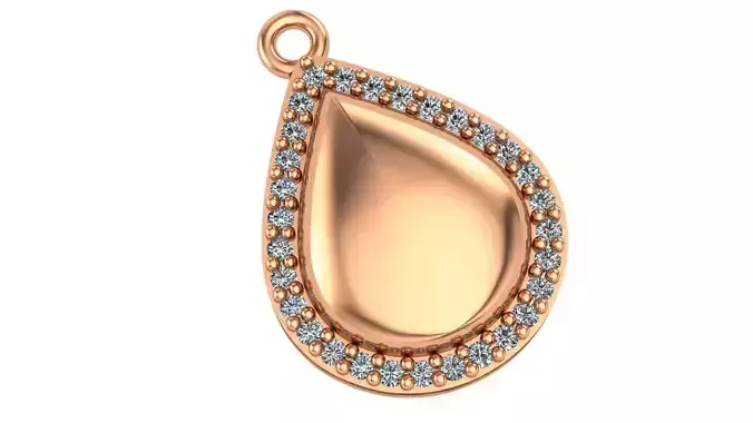 Pear Inflated Beaded Necklace Charm Pendant  3D print model