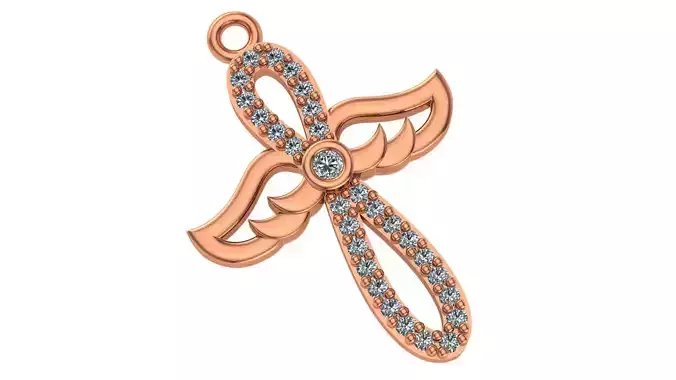 Cross with Wings Necklace Pendant Charm  3D print model