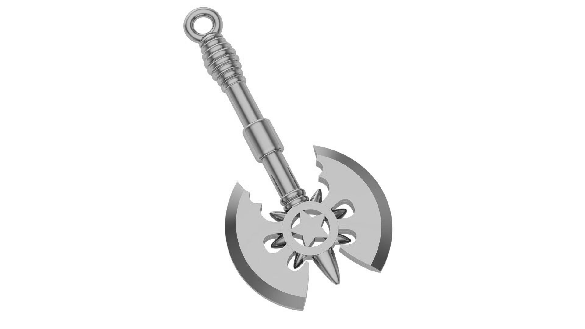 Viking Tomahawk Axe Pendant Necklace 3D print model_2