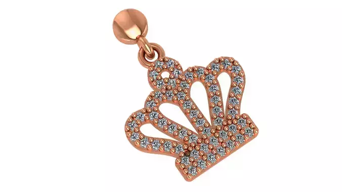 Crown Charm Pendant Necklace 3D print model