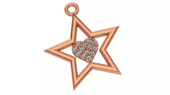Love Star Pendant 3D print model