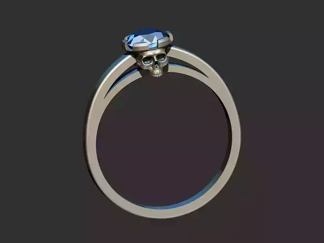 Skull Solitaire Ring 3D print model