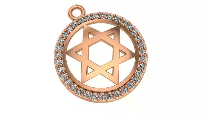 Star of David Necklace Charm Pendant 3D print model