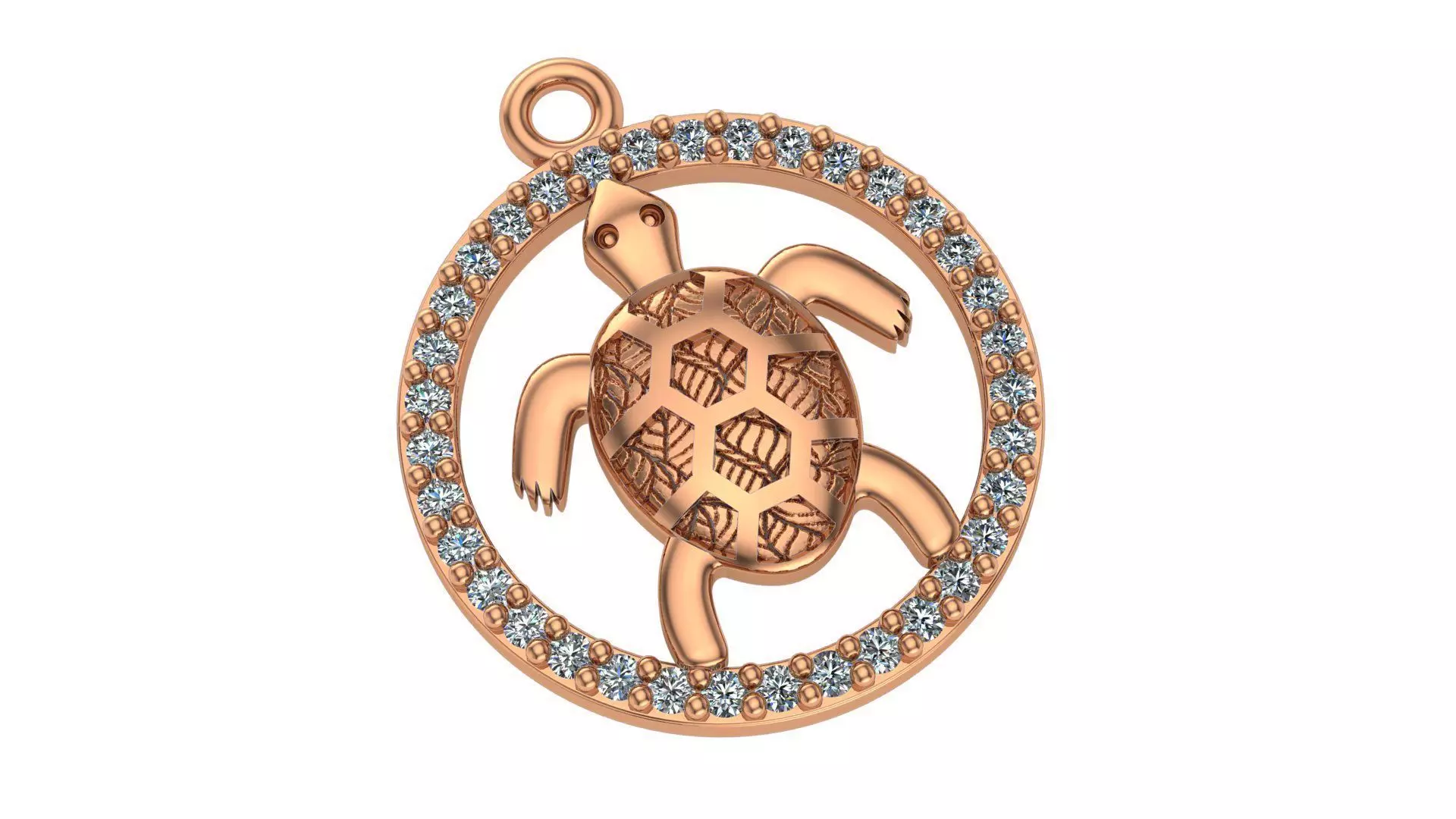Sea Turtle Necklace Charm Pendant 3D print model_0