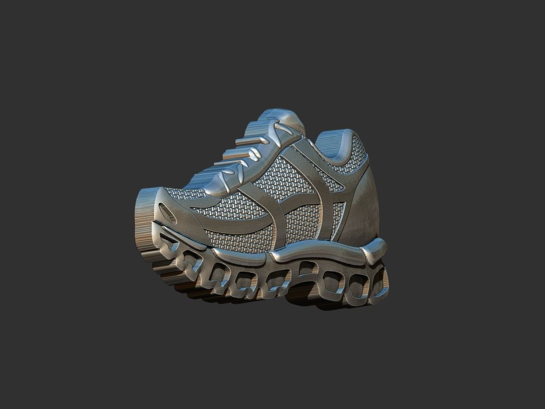 Running Shoe Pendant Relief 3D print model_1