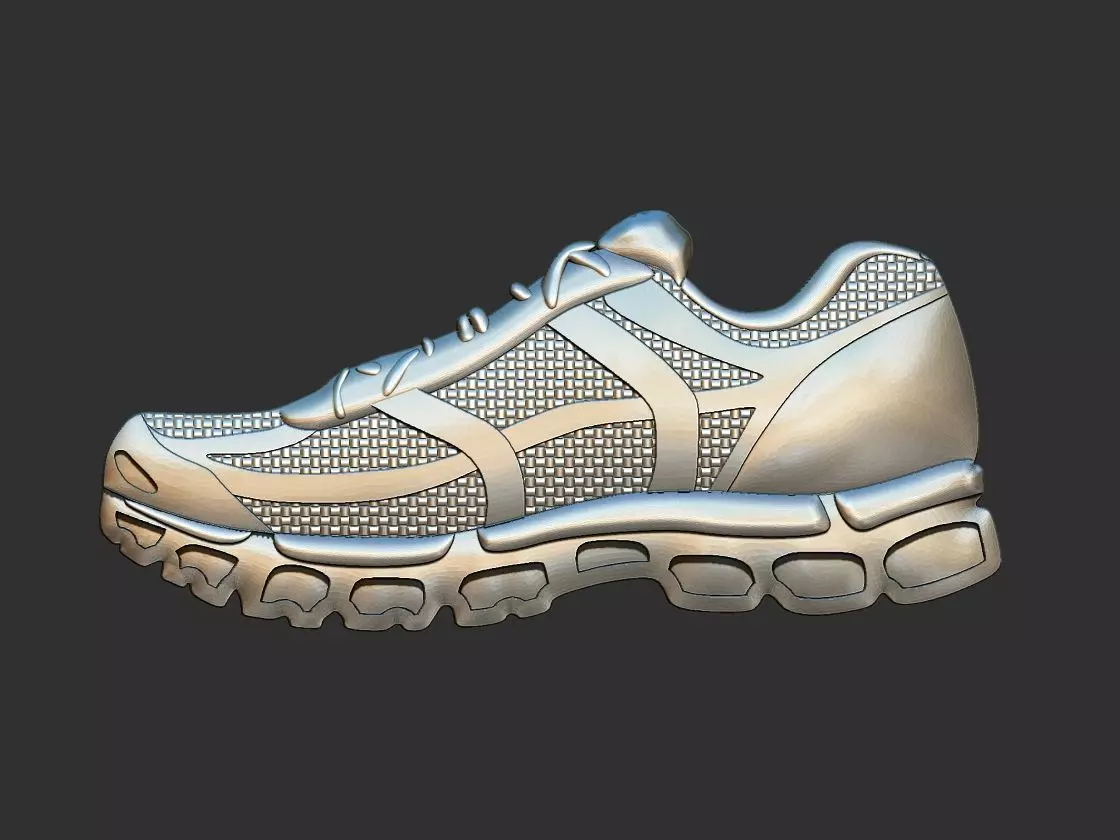 Running Shoe Pendant Relief 3D print model_0