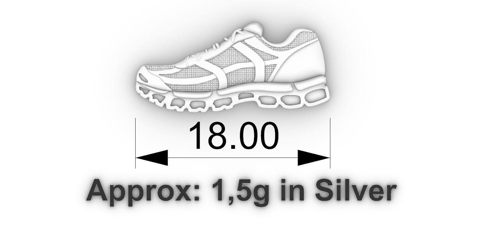 Running Shoe Pendant Relief 3D print model_4